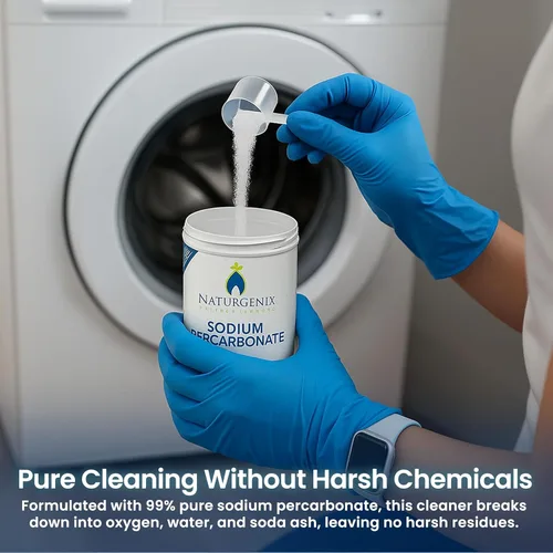 Vista 5 de Polvo de percarbonato de sodio 99% de pureza – blanqueador de oxígeno, limpiador de liberación de peróxido de hidrógeno para lavandería