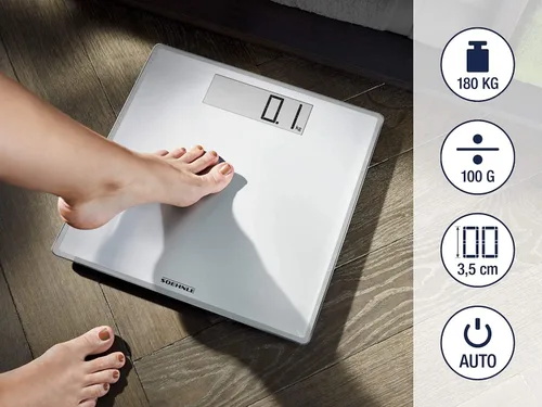 Vista 3 de Soehnle Style Sense Comfort 100 - Báscula digital de baño, pantalla LCD, capacidad de 396 libras, encendido y apagado automático, plataforma