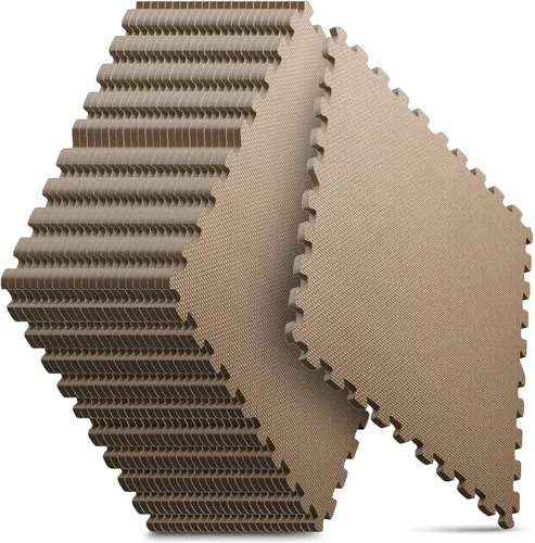 Vista 10 de Tapete de gimnasio en casa, tapete de ejercicio de rompecabezas, baldosas de espuma EVA entrelazadas para equipos de entrenamiento en casa y áreas