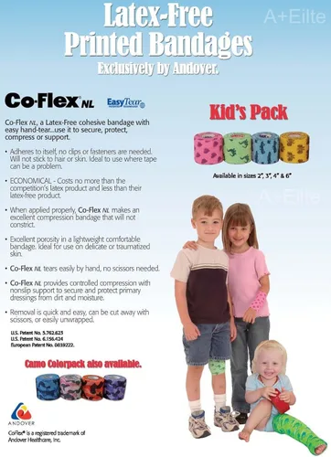 Vista 4 de Coflex ANDOVER CO-FLEX NL - Paquete de 4 unidades de 3 pulgadas x 5 yardas, cohesivo, flexible, elástico, sin látex, vendaje de compresión