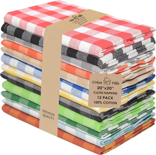 Vista 35 de Urban Villa Juego de 6 servilletas de tela blancas (18 x 18 pulgadas) 100% algodón absorbente, lavable, duradero, reutilizable, ideal