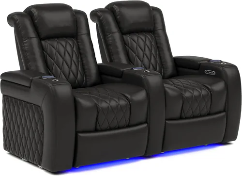 Vista 31 de Valencia Tuscany - Asiento de cine en casa, sillón reclinable eléctrico de piel de napa con espuma viscoelástica de gel frío, carga USB-C/USB-A