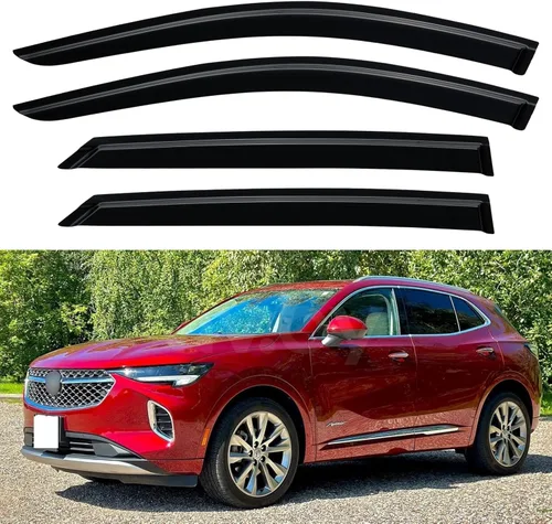 Vista 190 de YQAUTEC - Viseras para ventana, protectores contra la lluvia, compatibles con Subaru WRX 2015-2021, deflectores de viento para ventanas, viseras