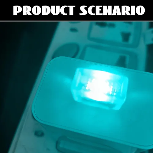 Vista 7 de NTNEV 4 lámparas LED USB para el interior del automóvil, mini luces LED USB para decoración del automóvil, kit de iluminación ambiental, interfaz