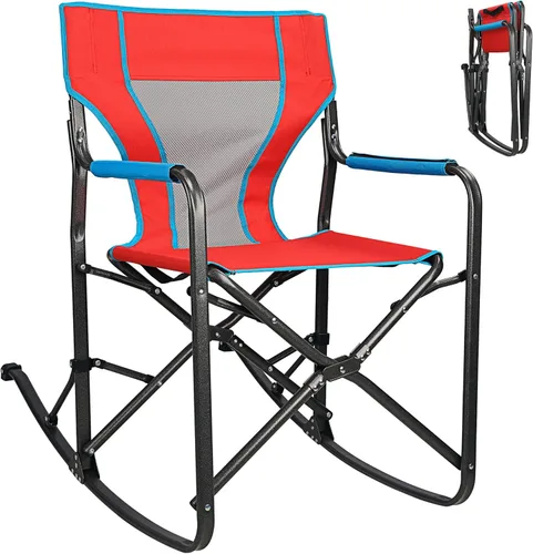 Northroad Silla mecedora de gran tamaño, silla de director plegable portátil, silla de campamento mecedora para patio al aire libre, patio, césped,