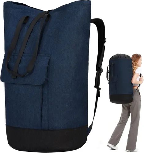 Vista 9 de Bolsas de lavandería extra grandes y resistentes, mochila de lavandería universitaria de 115 litros, bolsa de lavandería grande con correas