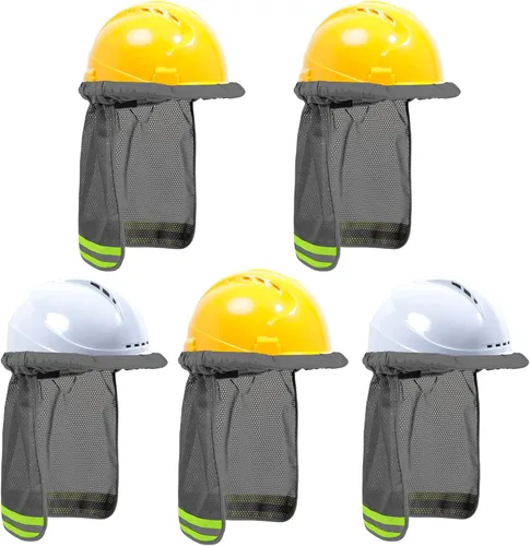 Vista 9 de TCCFCCT Parasol para sombrero duro, escudo de cuello de ala completa, 2 paquetes, casco duro no incluido