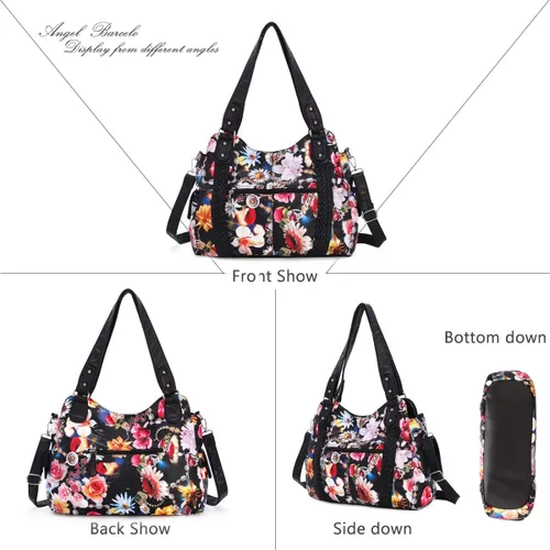 Vista 110 de Angel Barcelo - Bolsa de hombro amplia para mujer, diseño Hobo, cuero lavado
