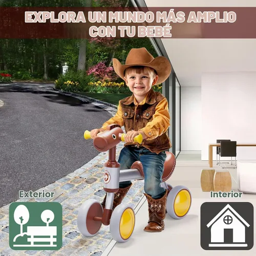Vista 4 de PerKidern - Bicicleta de equilibrio para bebé de 1 a 2 años, niños y niñas, bicicleta de equilibrio para bebé de 12 a 24 meses, bicicleta