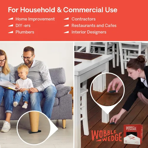 Vista 9 de Wobble Wedges Cuñas de plástico flexibles, paquete de 30 - Fabricadas en EE. UU. - Cuñas multiusos para mejoras del hogar y trabajo - Cuña