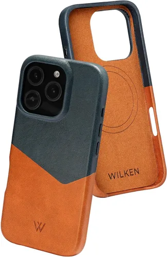 Vista 14 de Wilken - Funda de cuero delgada para teléfono compatible con iPhone 15 Pro, compatible con MagSafe y carga inalámbrica, funda de cuero de primera