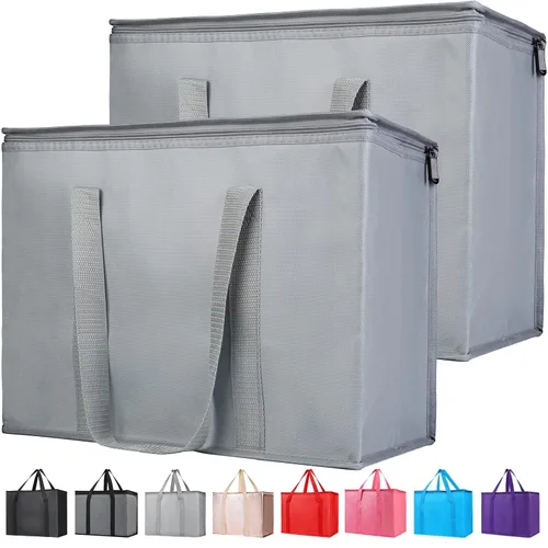 Vista 41 de Bodaon - Paquete de 1 bolsa de compras reutilizable y aislada para comestibles, tamaño XL, bolsa térmica para picnic con parte superior fría, bolsa