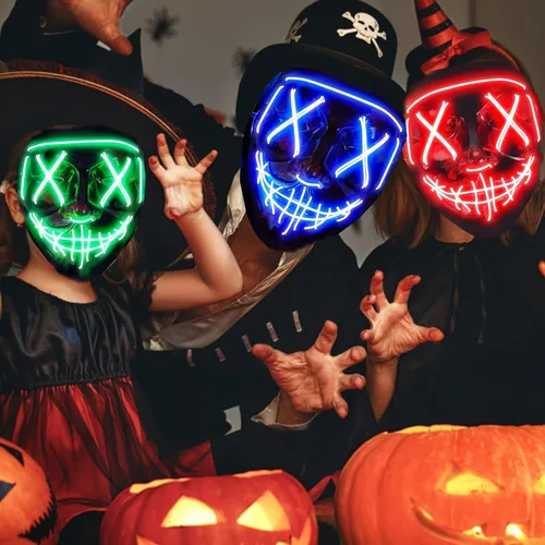 Vista 7 de Purge Mask Halloween Light up Mask, Led Mask Purge Halloween Costumes for Boys