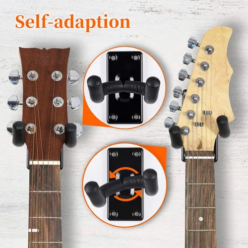 Vista 6 de Soporte de pared para guitarra, gancho de soporte de metal negro para guitarras
