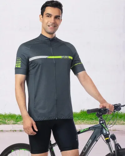 Vista 2 de ROTTO Camiseta de ciclismo para hombre, manga corta, serie Simple Line