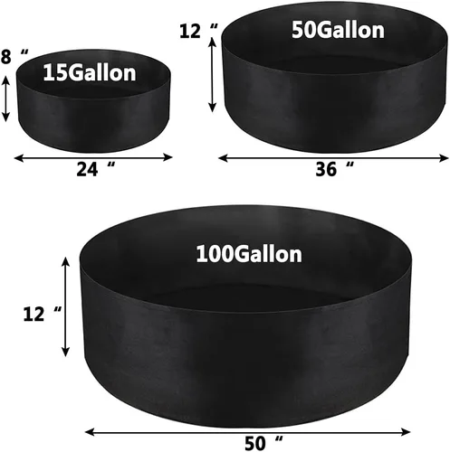 Vista 2 de Bolsa de cultivo grande de 100 galones, macetas redondas elevadas de tela resistente, macetas para plantar hierbas, flores, vegetales y papas