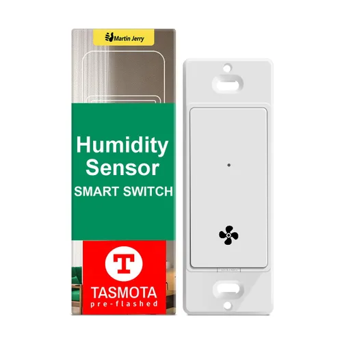 Interruptor inteligente con sensor de humedad para ventilador de baño de Martin Jerry | tasmota con chip WiFi ESP8285 2.4G, control de ventilador