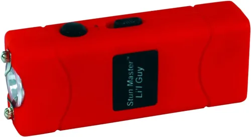 Vista 2 de Nuevo 60,000 voltios Stun Master L'il Guy Compact Red Linterna Stun Gun Combo con funda de cuero sintético