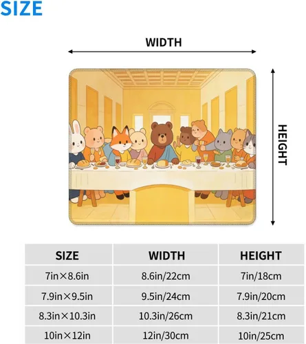 Vista 7 de 7.9”x9.5” Funny Non Slip Mouse Pad Cute Mousepad Office Desk Accessories for Computer Laptop Gamer Animal Dinner