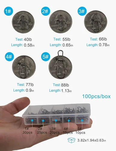 Vista 2 de Pesca, dúo, cierre giratorio, para agua salada, agua dulce, cambio rápido, conector de señuelos ligeros