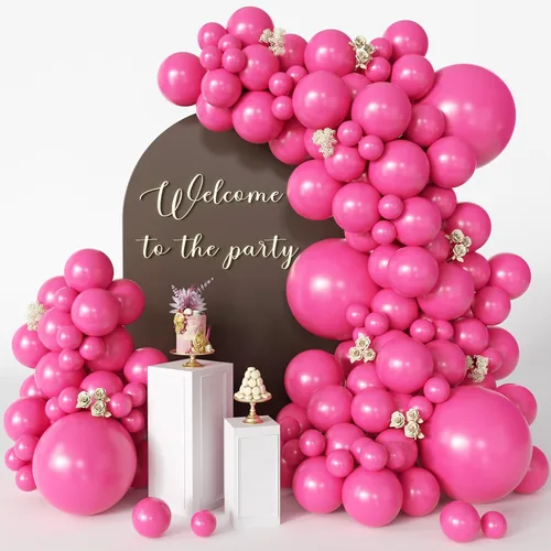 Vista 17 de Globos rosa claro, 125 piezas de diferentes tamaños de 8, 12, 10, 5 pulgadas, kit de arco de globos rosa pálido pastel para princesa, cumpleaños