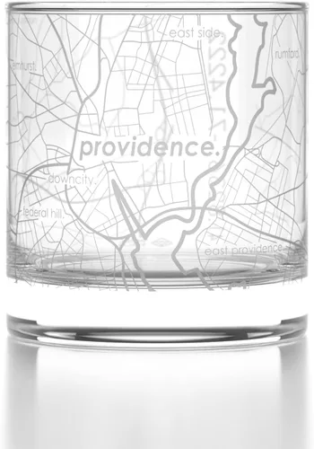 Vista 35 de Well Told Vaso de rocas grabado con mapa de Akron, Ohio, cristalería estilo antiguo (325ml, transparente) Vaso de bourbon grabado, regalos