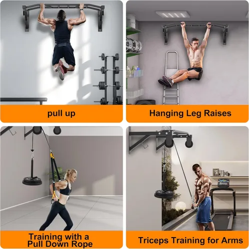 Vista 8 de Upgrade Pull Up Bar Wall Mounted,Heavy Duty Multi Grip Chin Up Bar for Strength Training, 600 lbs Capacity, Durable Steel Construction, Perfect for