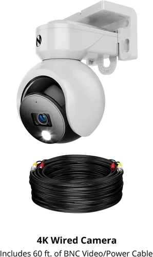 Vista 8 de Night Owl® Añadir en cámaras de disuasión 4K con cable con audio de 2 vías, color blanco
