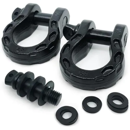 GearAmerica - Grilletes mega, capacidad de 26.308 kg, más fuerte que los anillos D de 2 cm, grillete de remolque, pasador de 2,2 cm y arandelas,