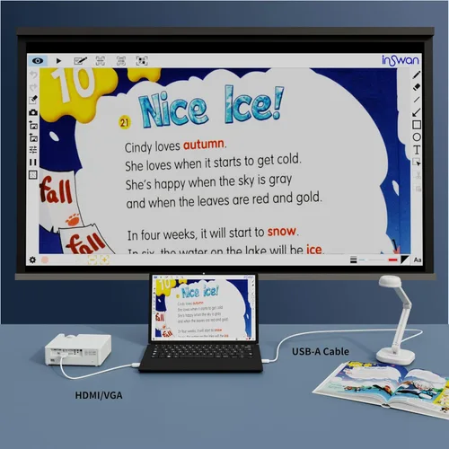 Vista 9 de Cámara de documentos USB INSWAN INS-1 — 8MP Ultra HD, enfoque automático, LED, micrófono incorporado, compatible con Windows, Mac, iPad, Chromebook