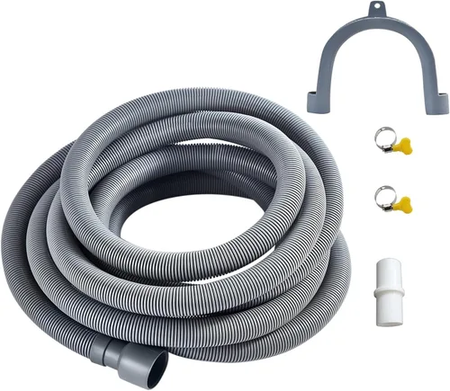 Manguera de drenaje para lavadora de 32.8 pies, kit de extensión de manguera de drenaje corrugado flexible para lavadora que se ajusta a 1 1/4
