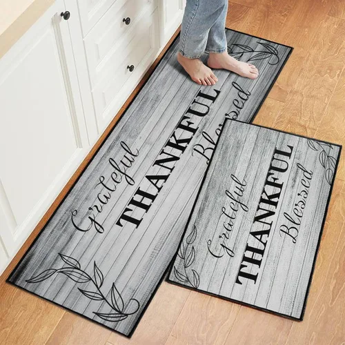 Vista 10 de Alfombras de Cocina, 2 Piezas Tapetes de Cocina Boho para Piso Bohemios Suaves Cómodos Acolchados Alfombra de Cocina, Lavable Antideslizante Tapete