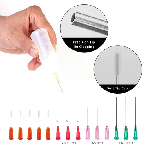 Vista 3 de Botellas de pegamento de 1.0 fl oz con aguja roma, dispensador aplicador de punta de precisión para dispensar o rellenar aceite, líquidos, pintura