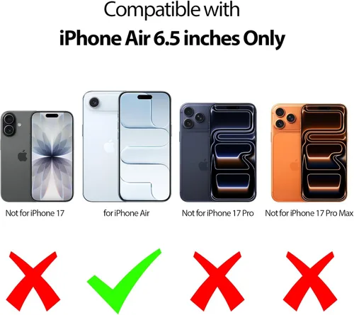 Vista 6 de COOYA Funda para iPhone Air de Protección Completa del Cuerpo contra Caídas, Funda Resistente a Prueba de Golpes de 3 Capas, Híbrida de Servicio