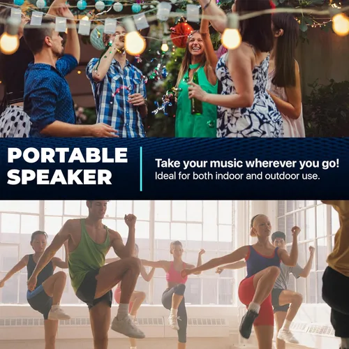 Vista 6 de Altavoz Bluetooth portátil - Altavoces duales inalámbricos Altavoz Bluetooth pequeño con luces Entrada de tarjeta AUX y TF Ideas de regalos