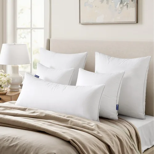 Vista 4 de MIULEE Almohada decorativa de 14 x 36 pulgadas con funda de algodón 100% rectangular para sofá