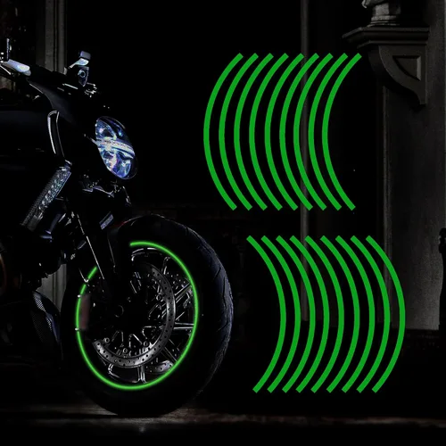 Vista 11 de TOMALL 18 calcomanías reflectantes de 16 a 19 pulgadas para llantas de motocicleta, automóvil, ciclismo, bicicleta, decoración de seguridad