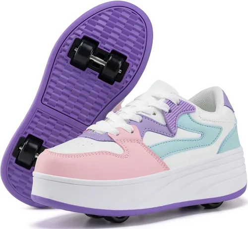 Vista 7 de Zapatillas de patinaje con ruedas desmontables para niños y niñas, calzado deportivo