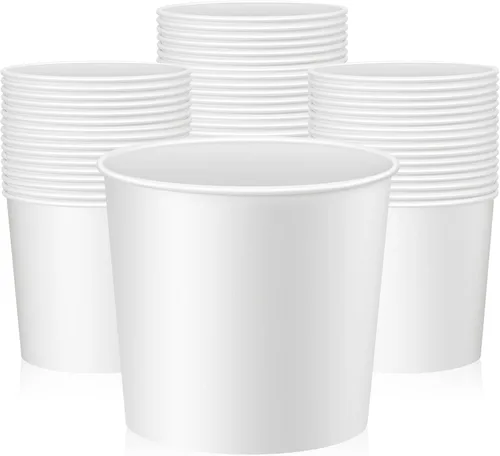 Vista 8 de Hoolerry Paquete de 50 Cubos de Papel de Cartón de 85 oz Cubos de Comida a Granel Contenedor de Comida Desechable para Fiestas de Navidad Bodas Baby