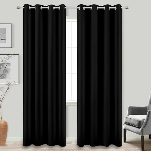 Vista 190 de KOUFALL Cortinas de Baño Aqua para Ventana, Juego de 2 Paneles Decoración Costera Cortinas Cortas Opacas para Ventana Pequeña de Cocina Puerta