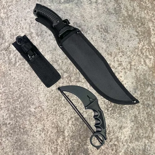 Vista 5 de Falcon Machete Juego de 3 piezas con cuchillos y collar de cuchillo Karambit para camping, deportes al aire libre y colecciones.