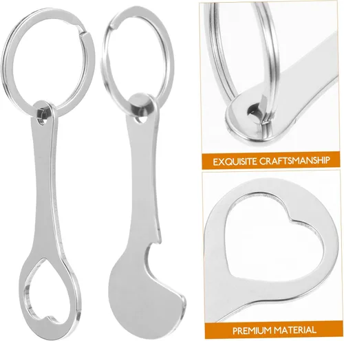 Vista 6 de Carro de compras de 4 uds., carrito de compras, llavero universal de acero inoxidable, abridor de botellas de metal, herramienta rascador de boletos