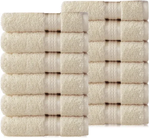 Vista 23 de Juego de de toallas supersuaves de algodón de 21 oz, con banda de rayón, cuidado fácil con lavado a máquina, ideal para uso diario