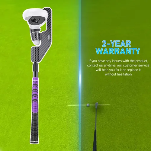 Vista 7 de VR Golf Club Handle Accessories Compatible with MetaOculus Quest 2, Adjustable Virtual Reality Golf Club Attachment Adapter for Family, Children
