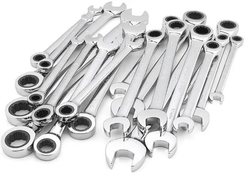 Craftsman 20 pc Combination Ratcheting Wrench Set Metric MM & Standard SAE
