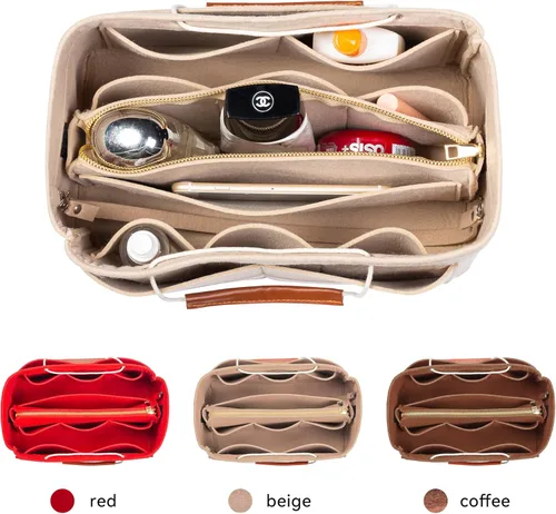 Vista 3 de Olunsu Purse Organizer Insert for Handbags Tote with Zipper Felt Bag Divider Keep Bag Shape Lightweight, 5 Sizes