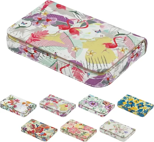 Vista 18 de Cartera con bloqueo RFID - Tarjetero minimalista de cuero para negocios, 12-verde, Pequeña, Slim