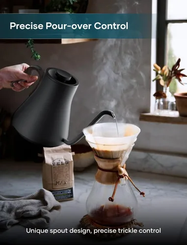 Vista 2 de INTASTING - Hervidor eléctrico de cuello de cisne con control de Negro mate