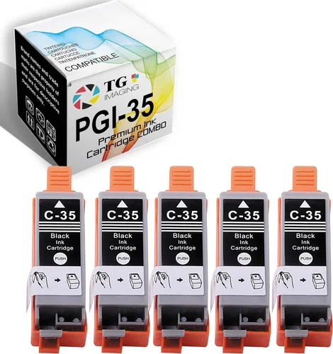 Cartucho de tinta compatible PGI35 negro de repuesto para impresora Canon 35 36 PGI-35 CLI-36 para PIXMA TR150 tinta IP100B IP100 IP110 (negro, 5
