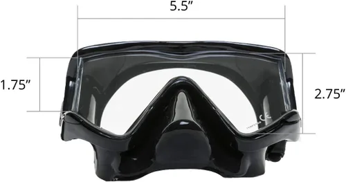Vista 6 de EVO Tiburon Máscara de buceo panorámica de 3 lentes - Máscara de buceo - Máscaras de buceo para adultos - Accesorios de buceo - Equipo de buceo
